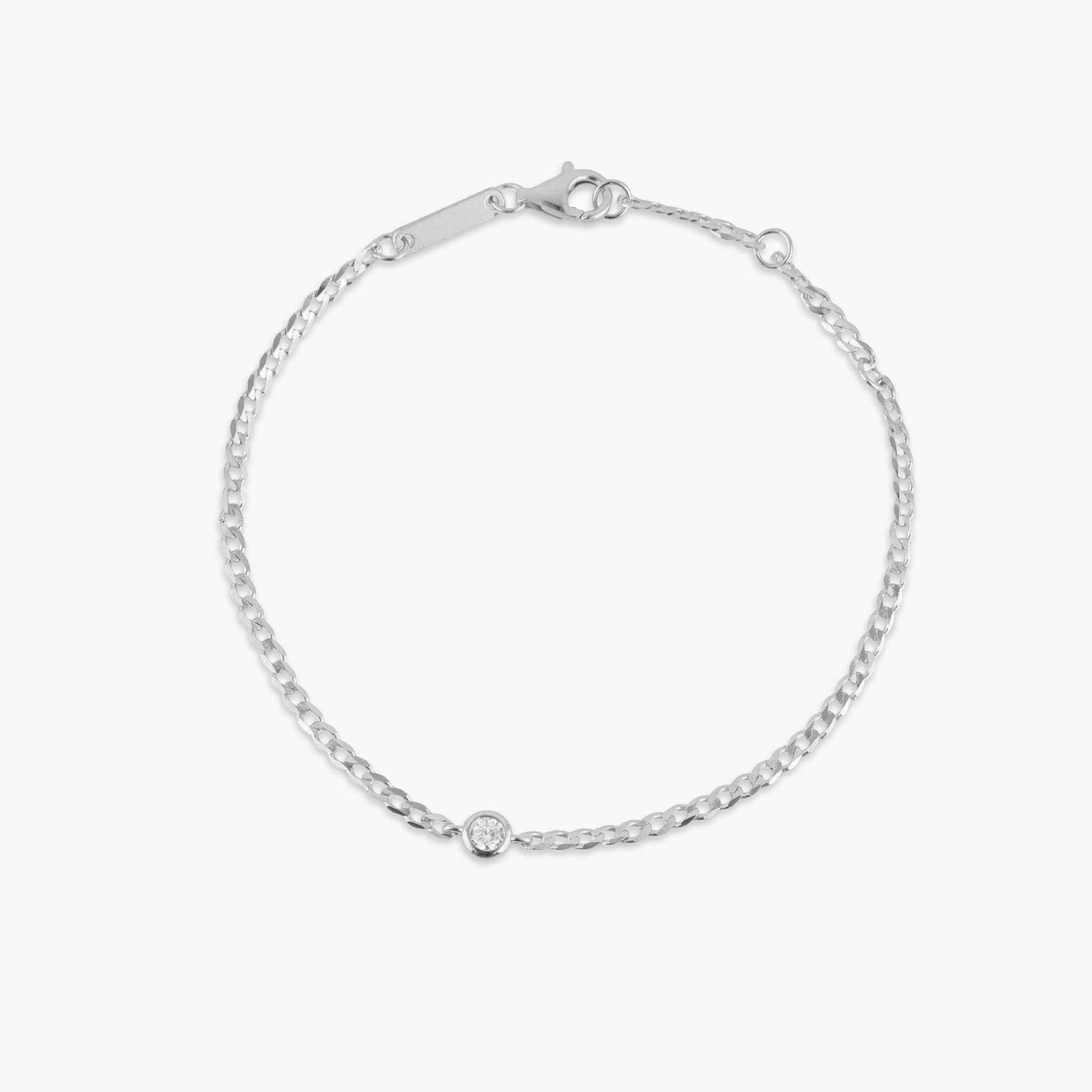 crystal chain bracelet silver