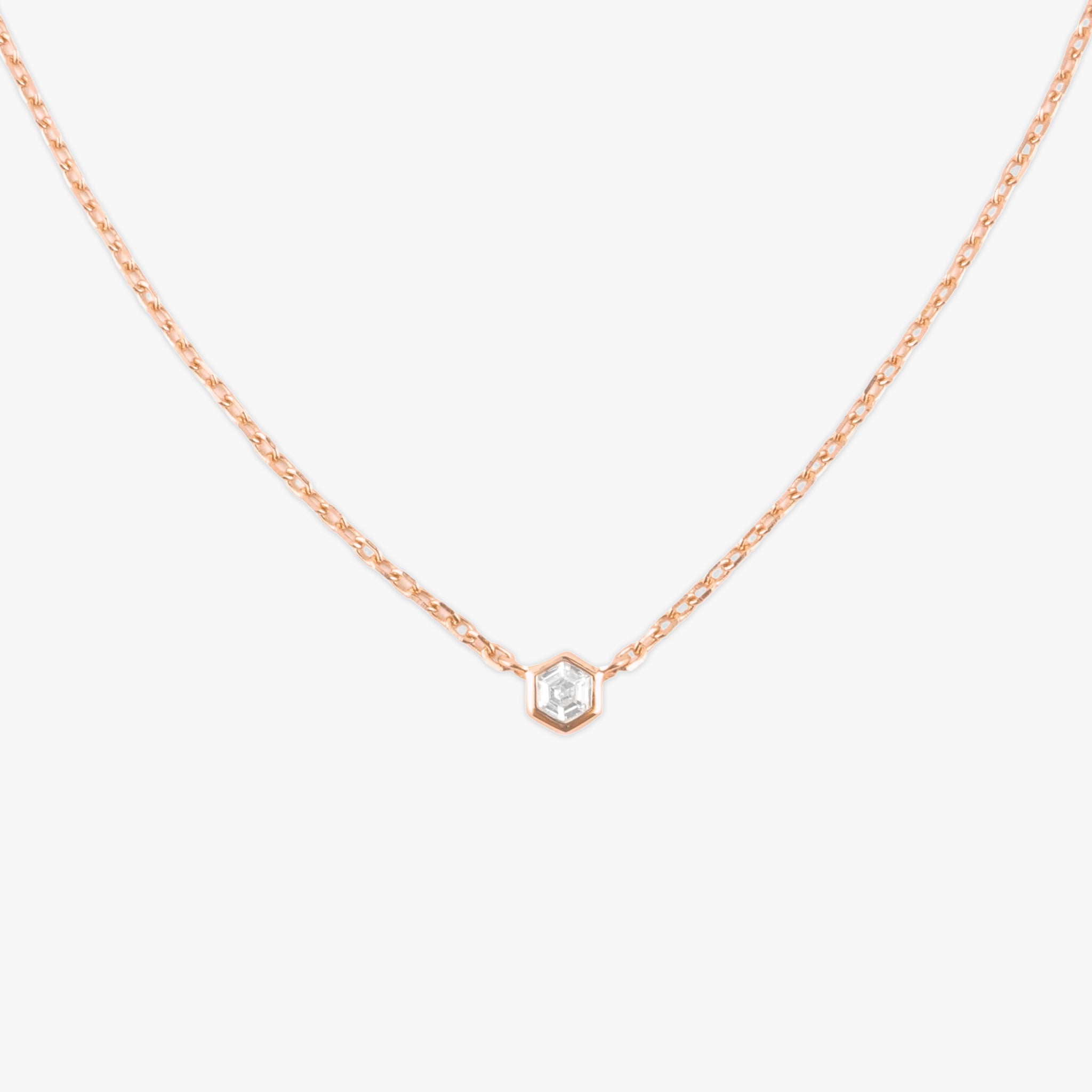 crystal stella necklace rose gold