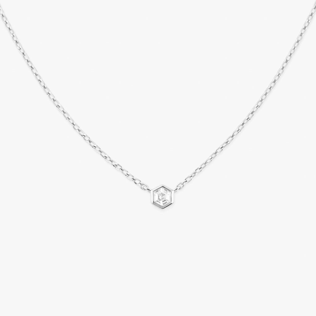 crystal stella necklace silver