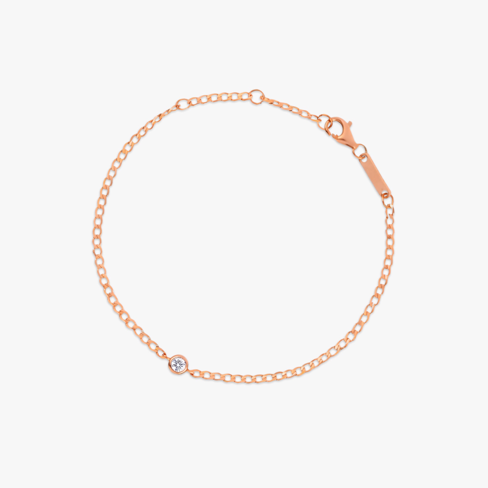 crystal chain bracelet rose gold