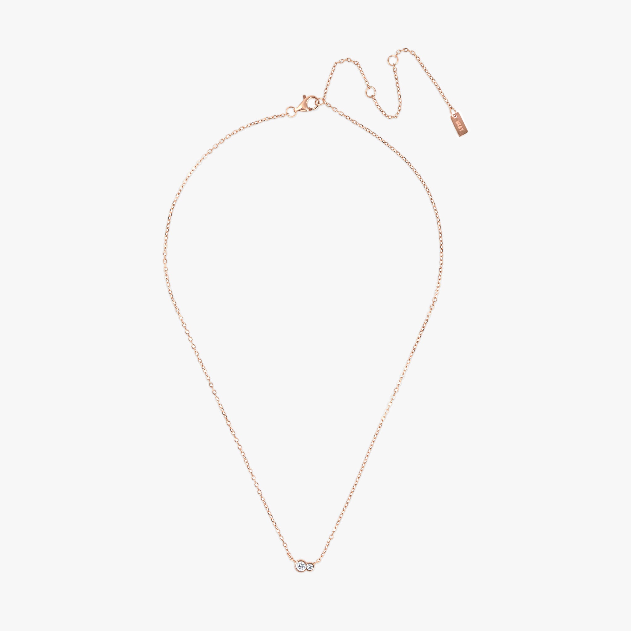 クリスタル デュオ ネックレス ローズゴールド