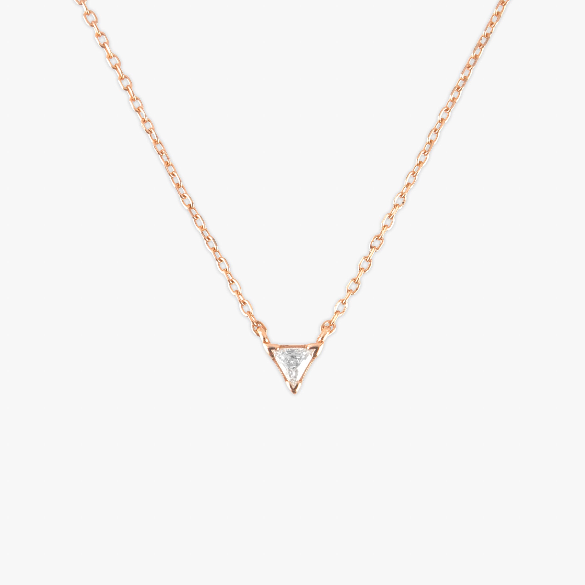 crystal tri necklace rose gold