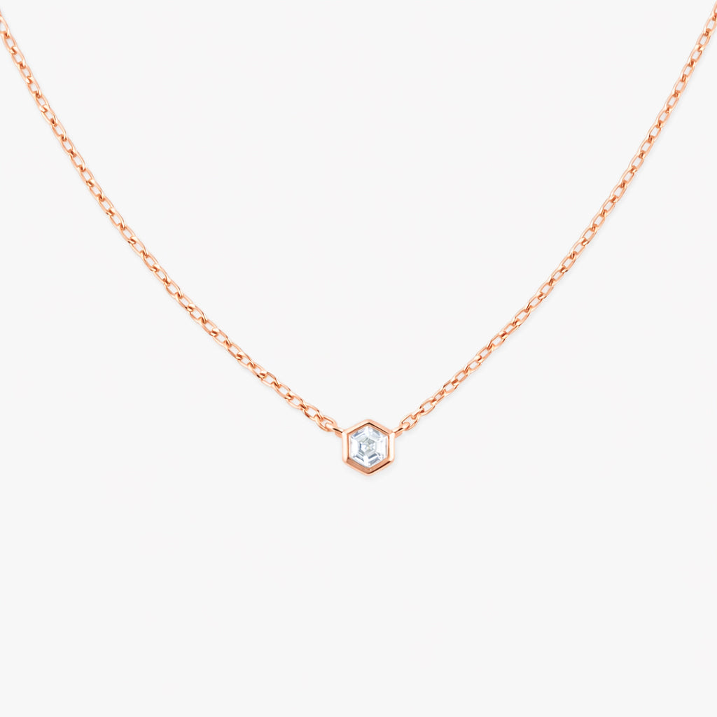 crystal stella necklace rose gold