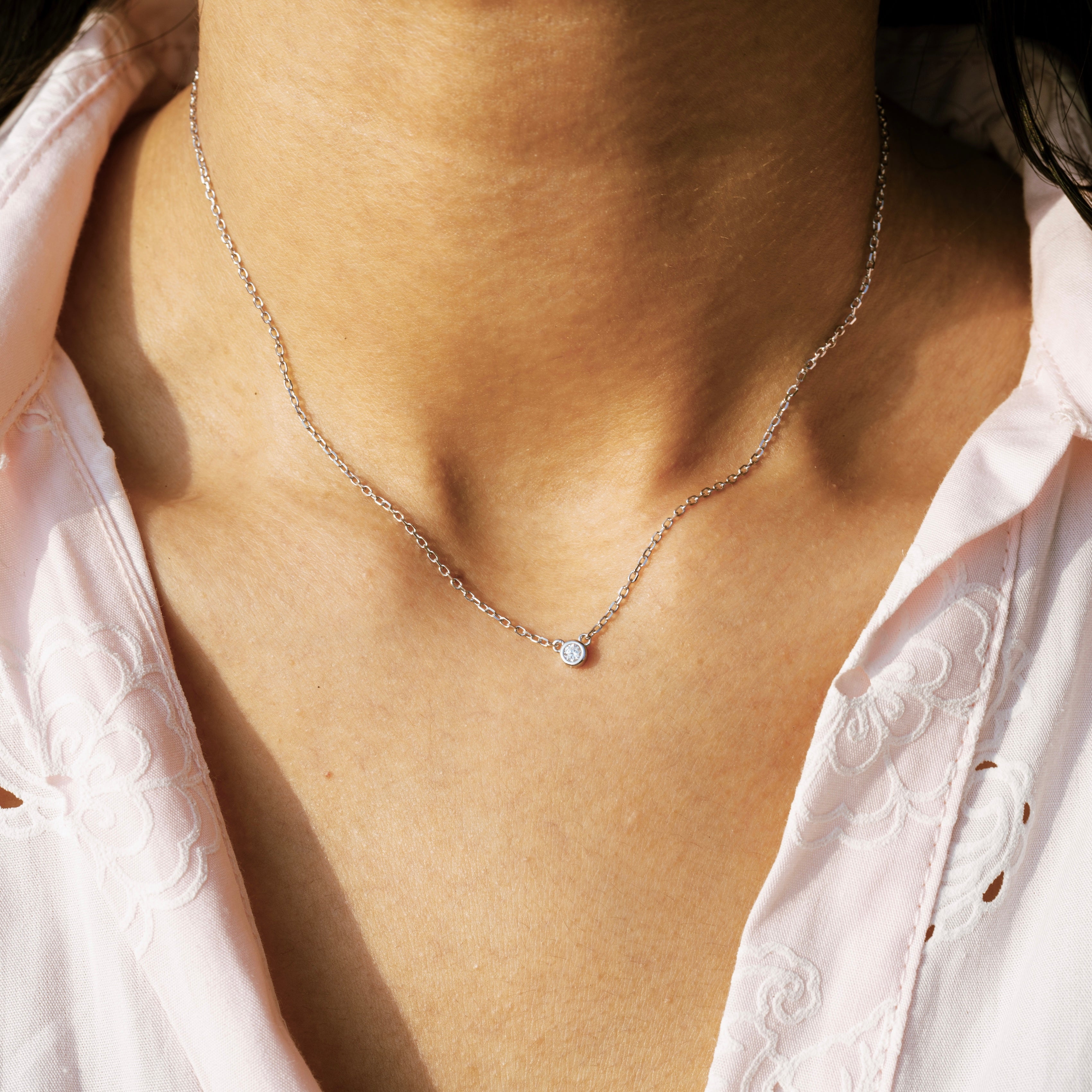 crystal prime necklace silver