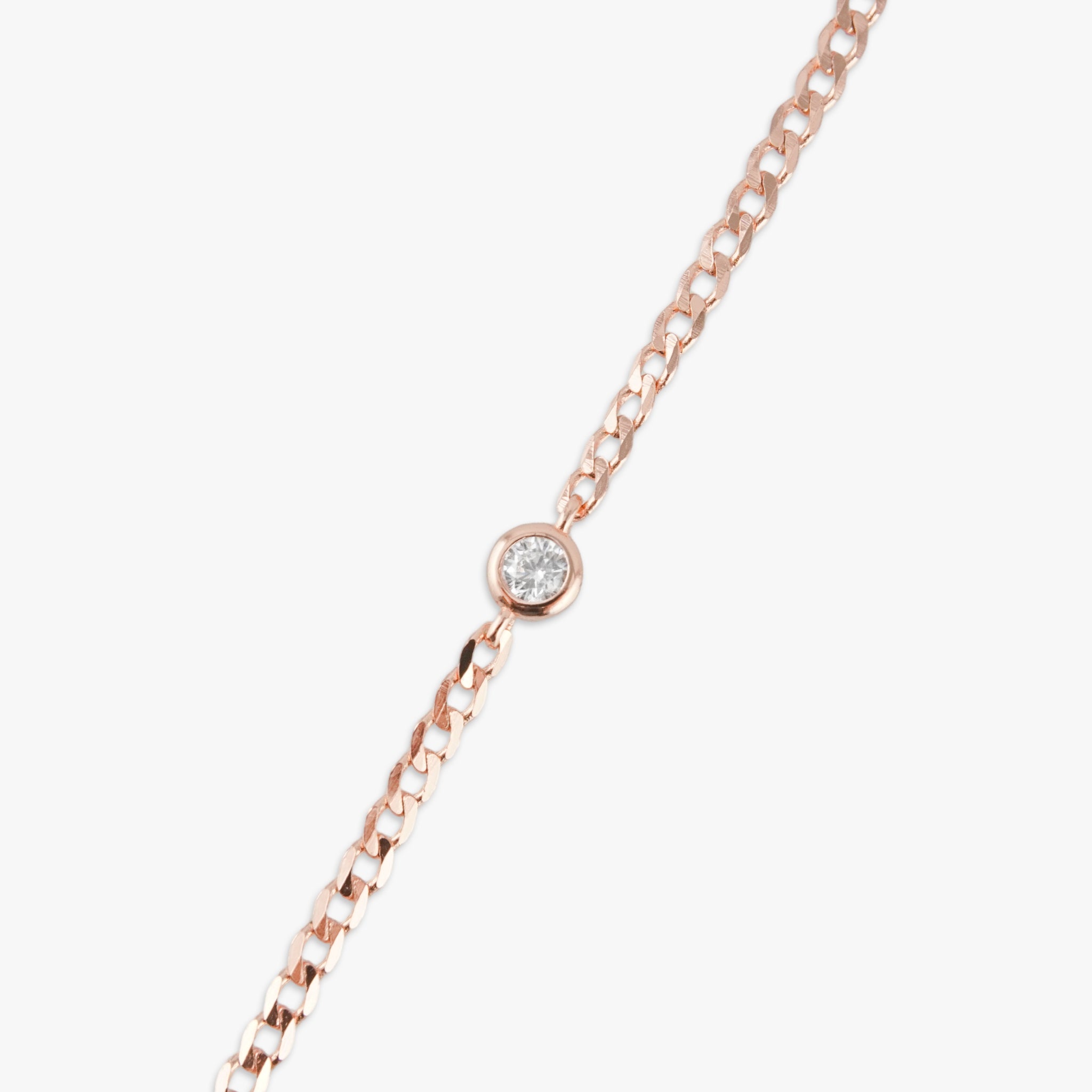 crystal chain bracelet rose gold