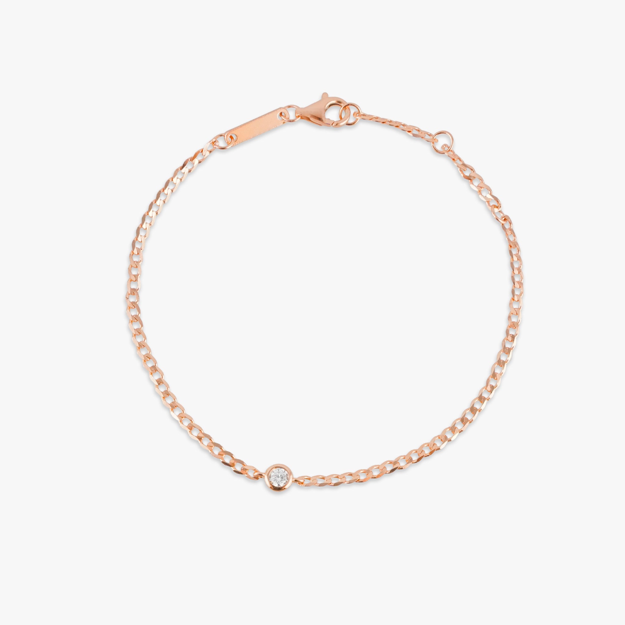 crystal chain bracelet rose gold