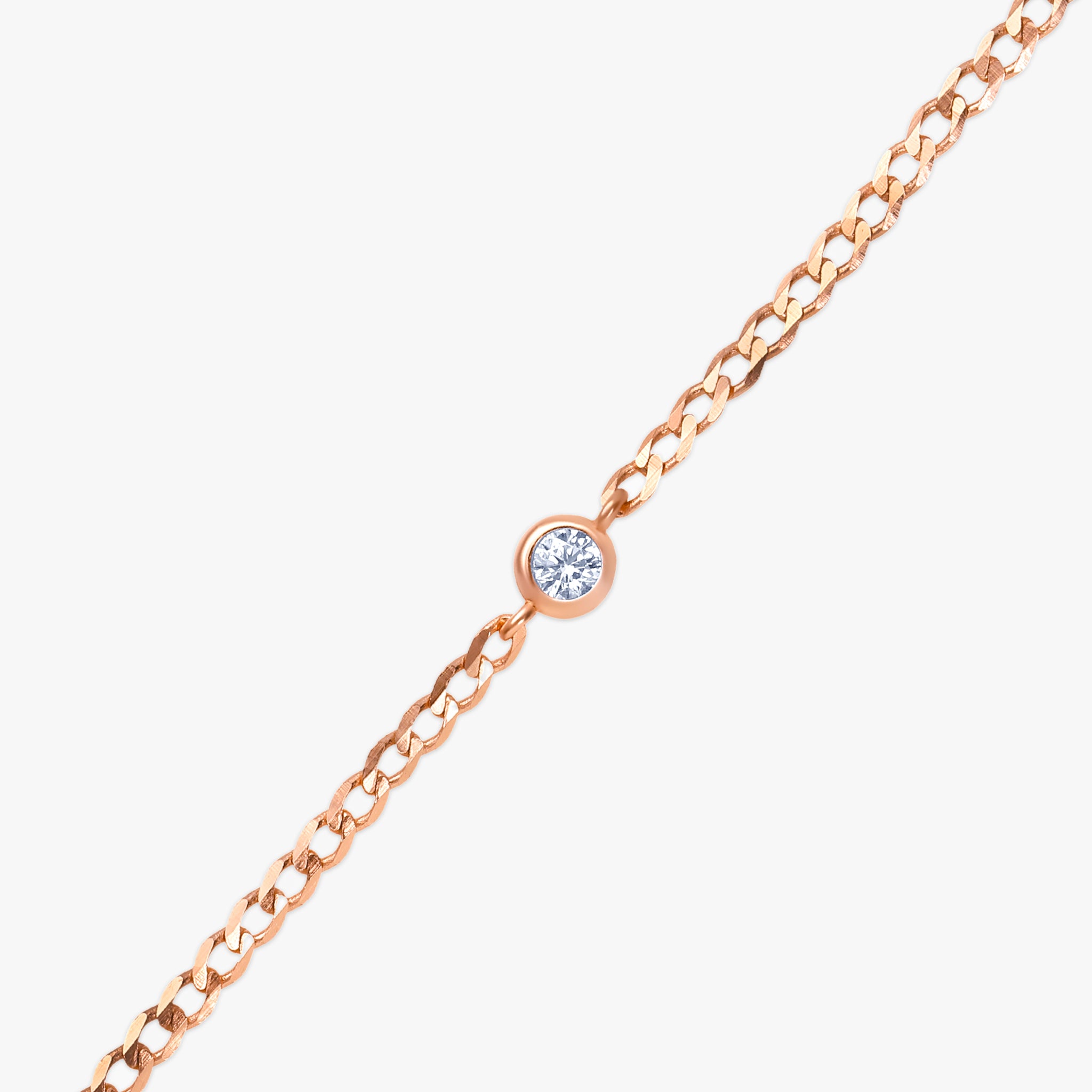 crystal chain bracelet rose gold