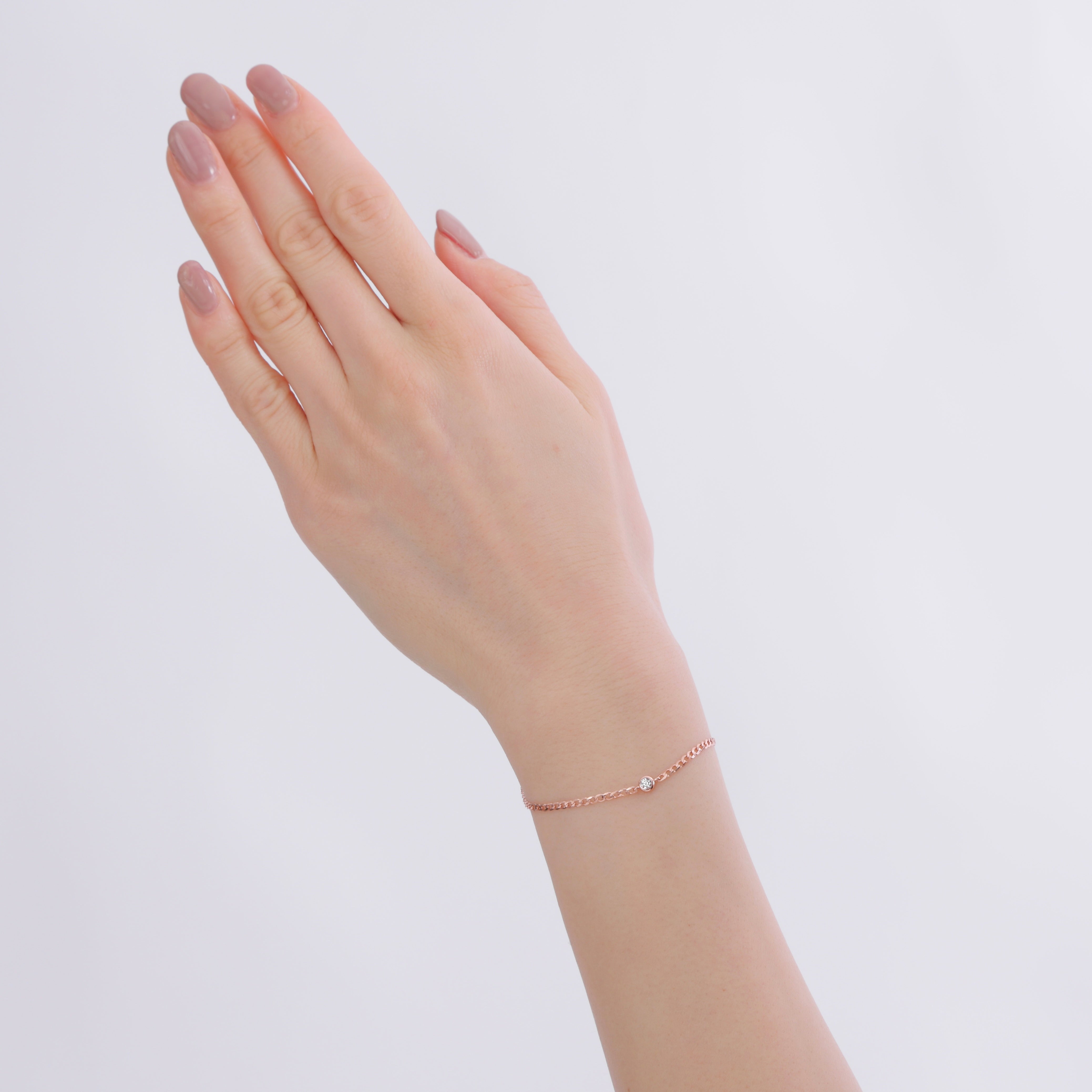 crystal chain bracelet rose gold