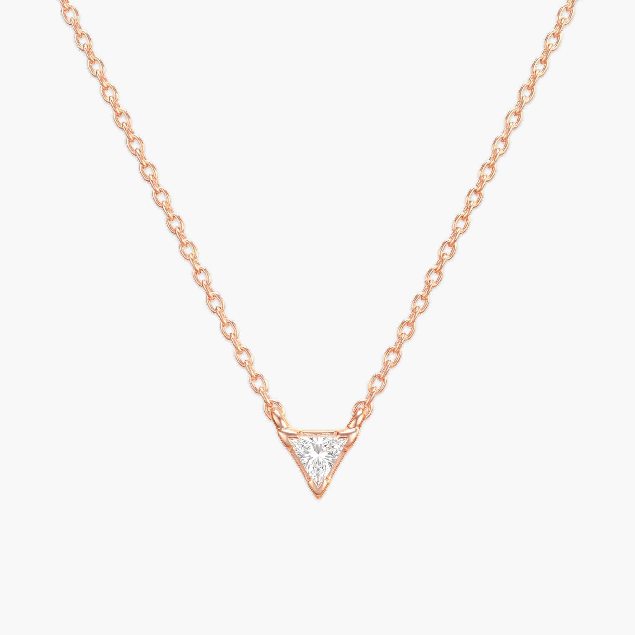 crystal tri necklace rose gold