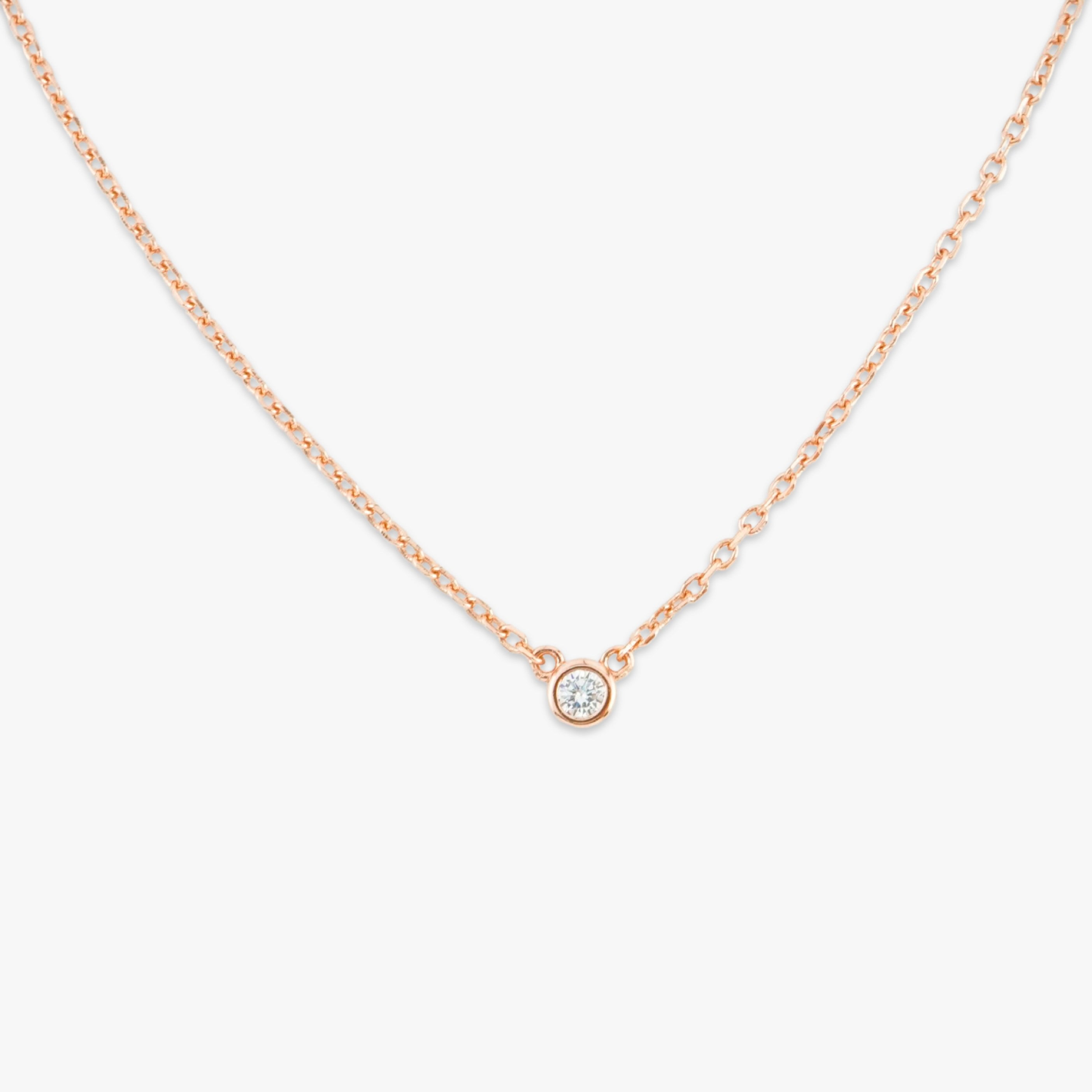crystal prime necklace rose gold