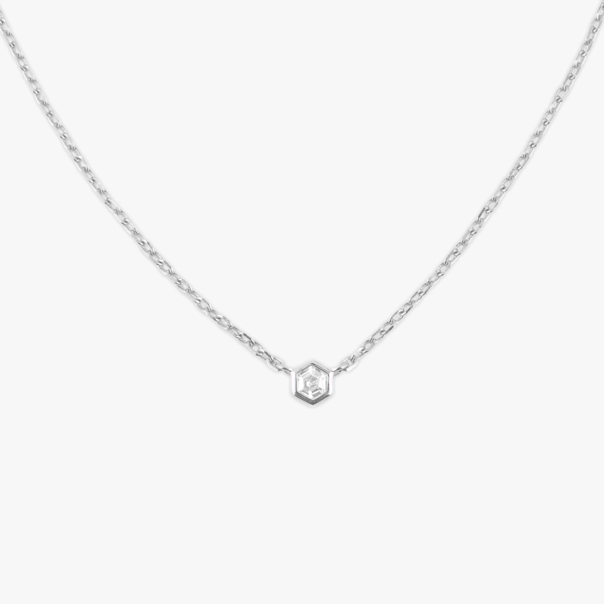 crystal stella necklace silver