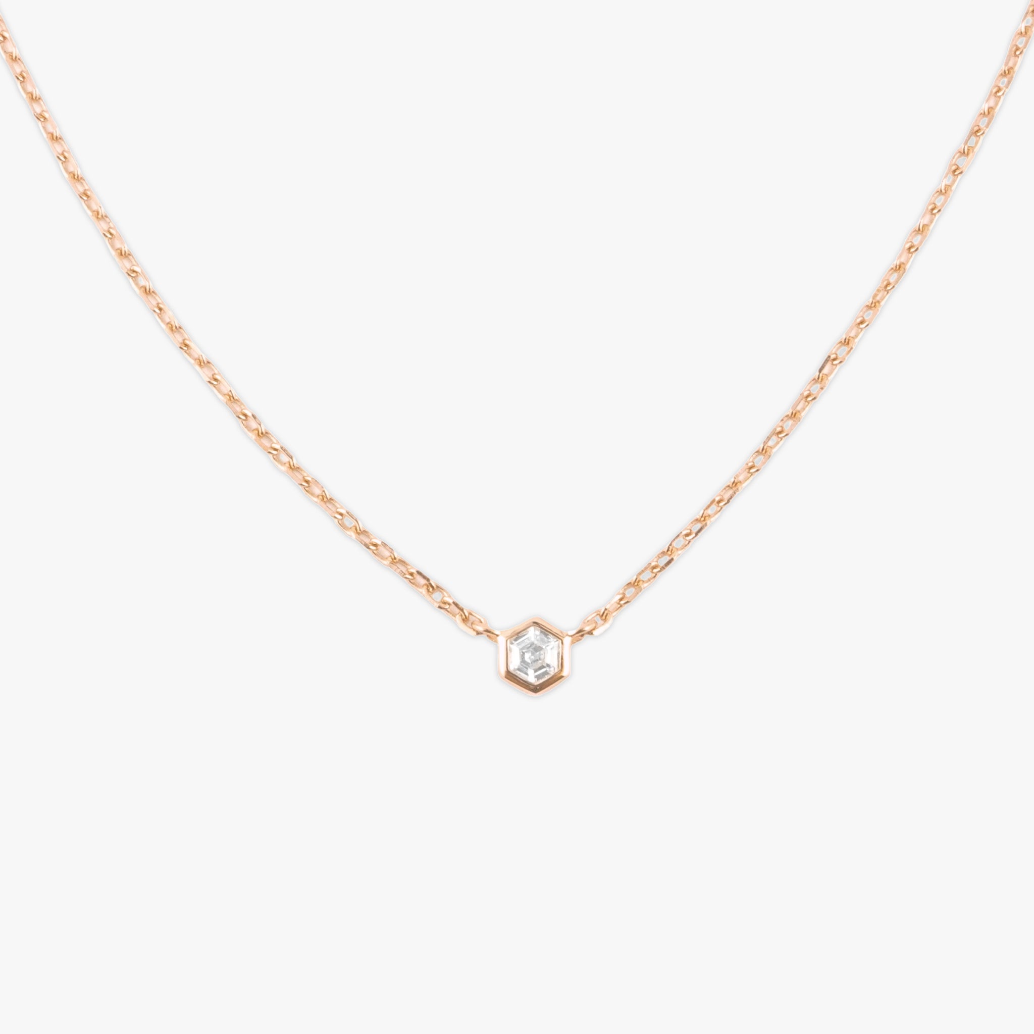 crystal stella necklace rose gold