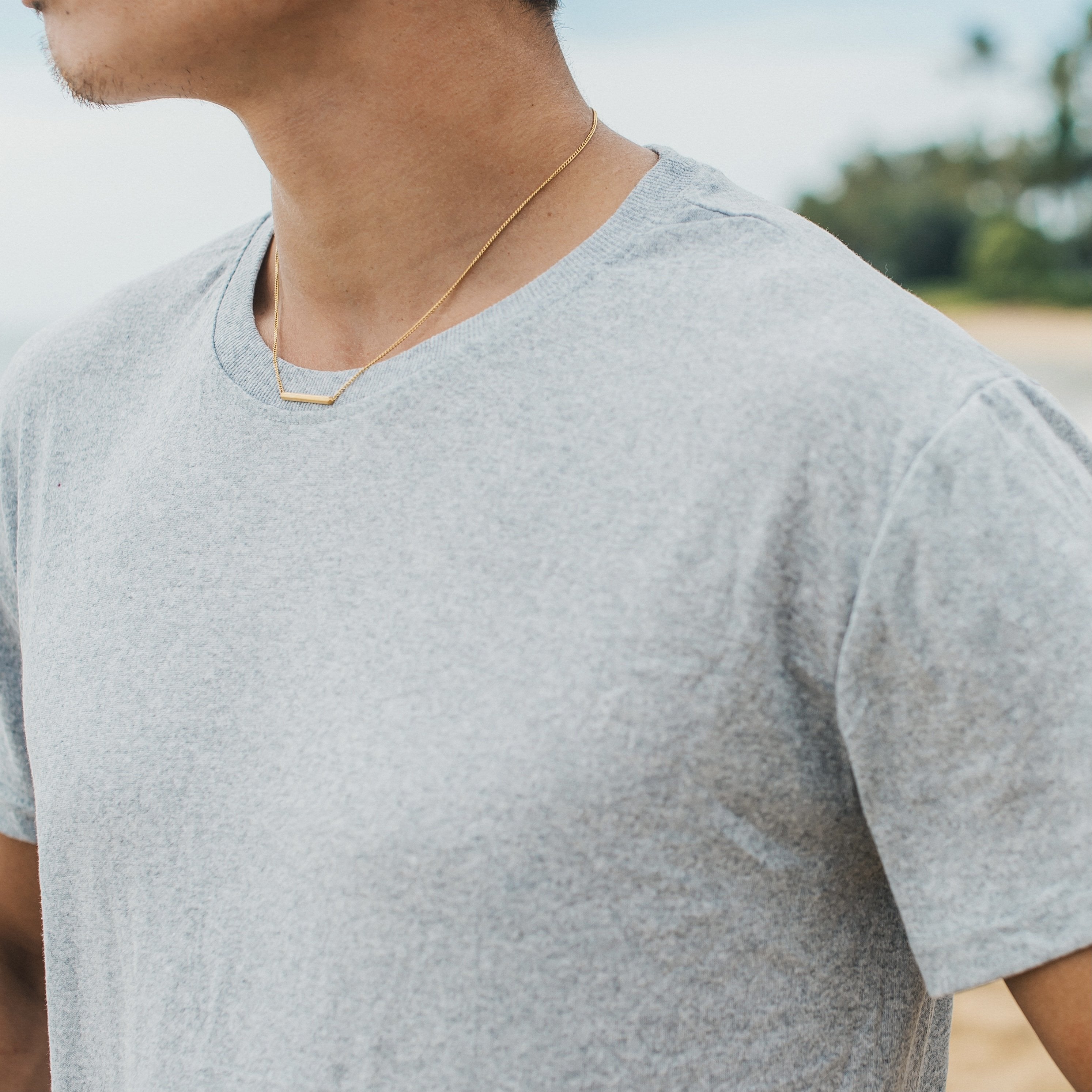 ヘキサ バー ネックレス ローズゴールド - MK&T