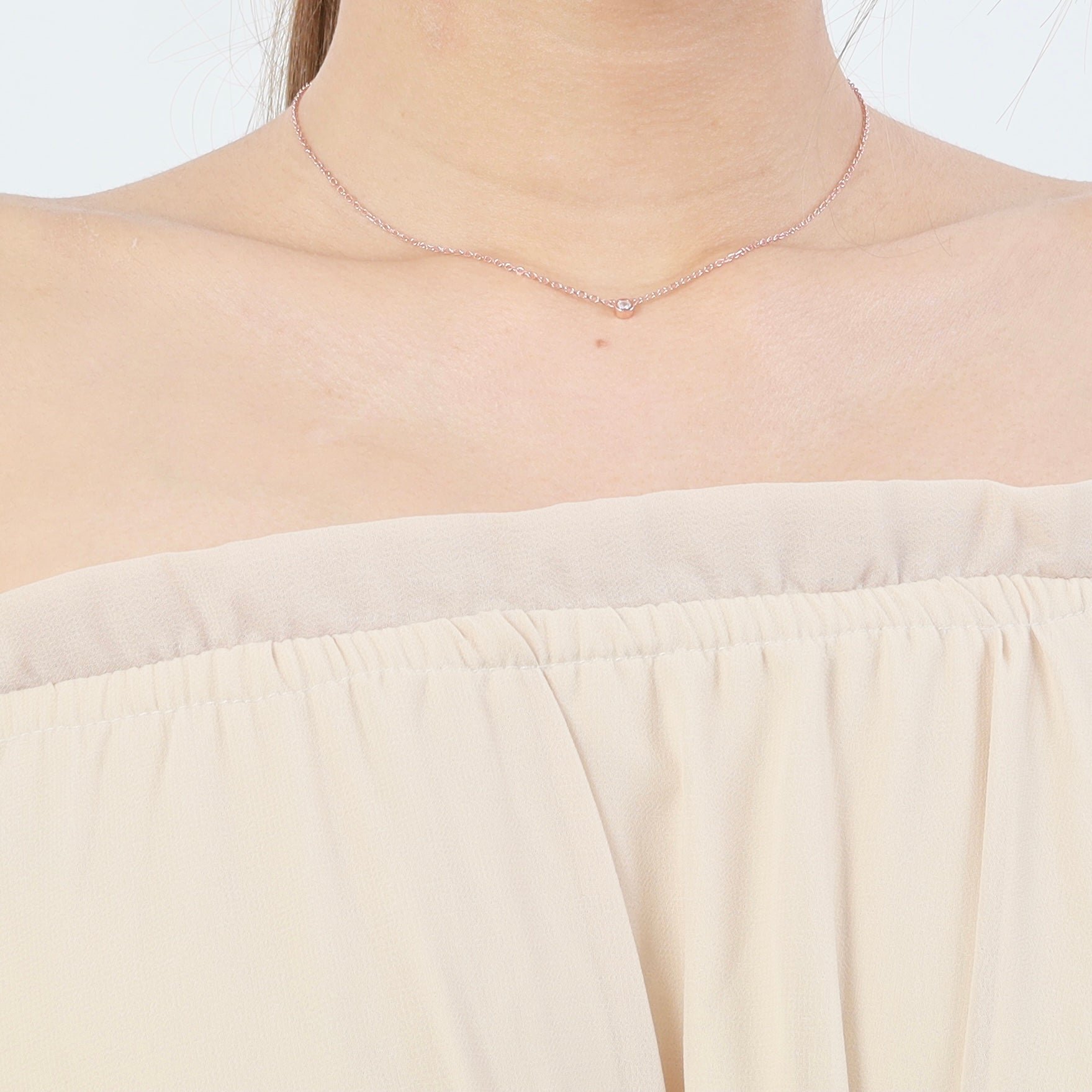 クリスタル プライム ネックレス ローズゴールド - MK&T