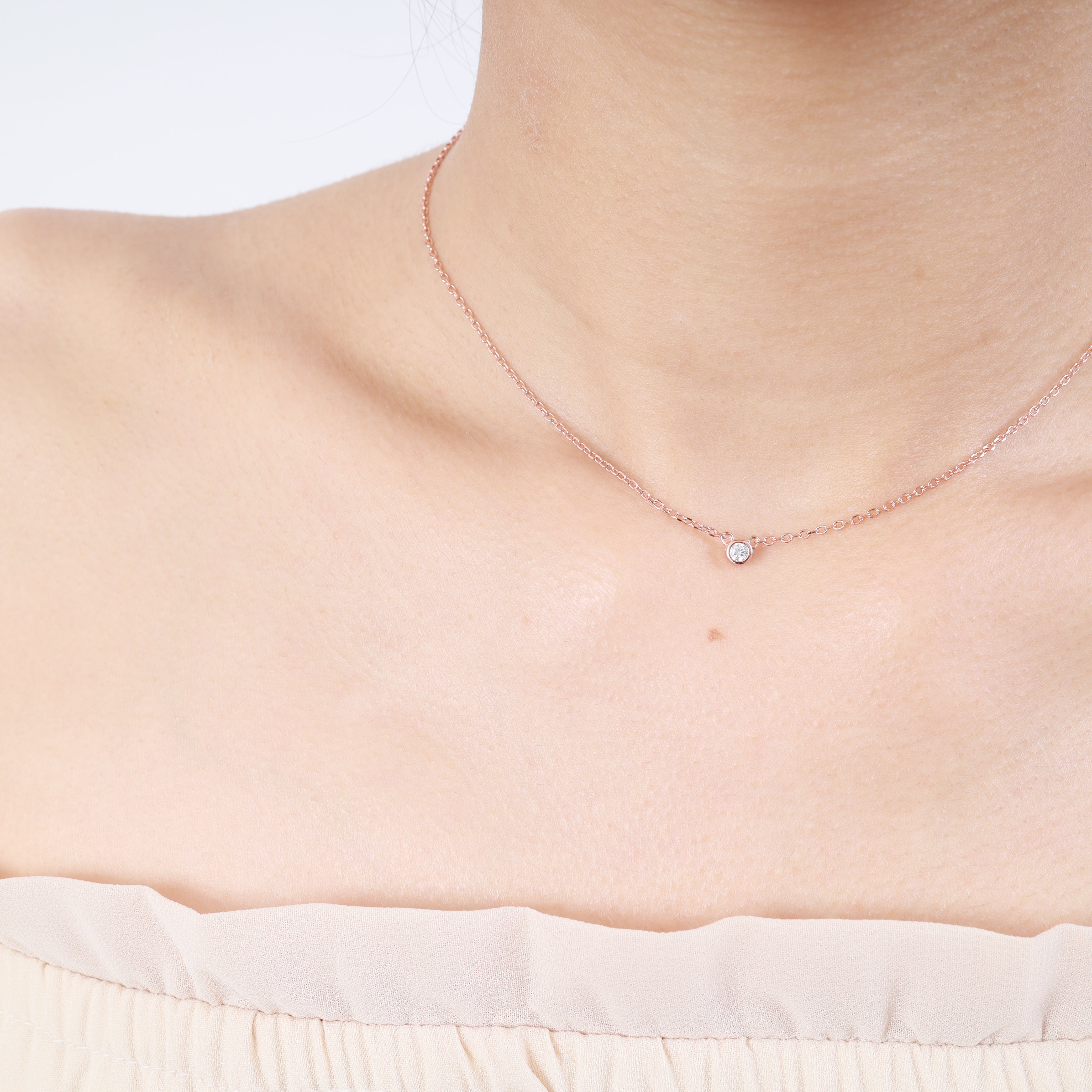 クリスタル プライム ネックレス ローズゴールド - MK&T