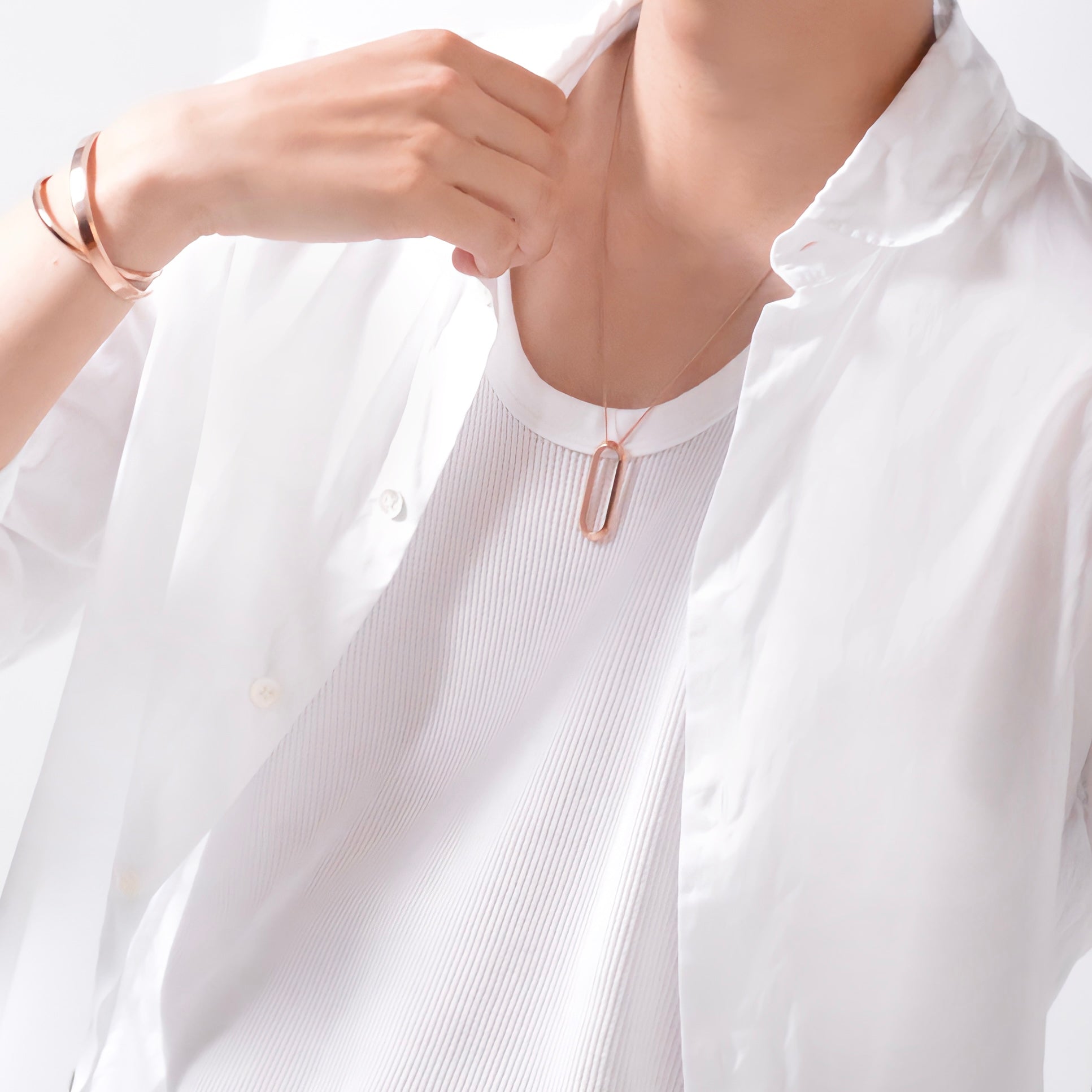 オープン タグ ペンダント ローズゴールド - MK&T