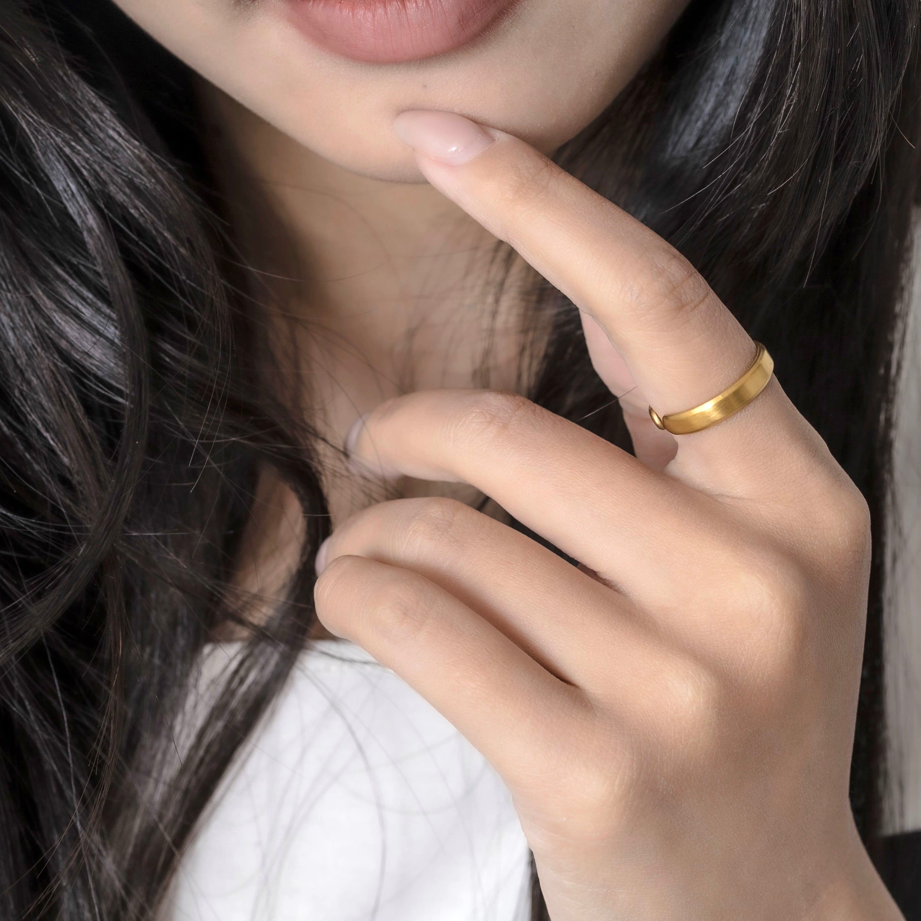 オーセンティック リング オープン マットゴールド - MK&T