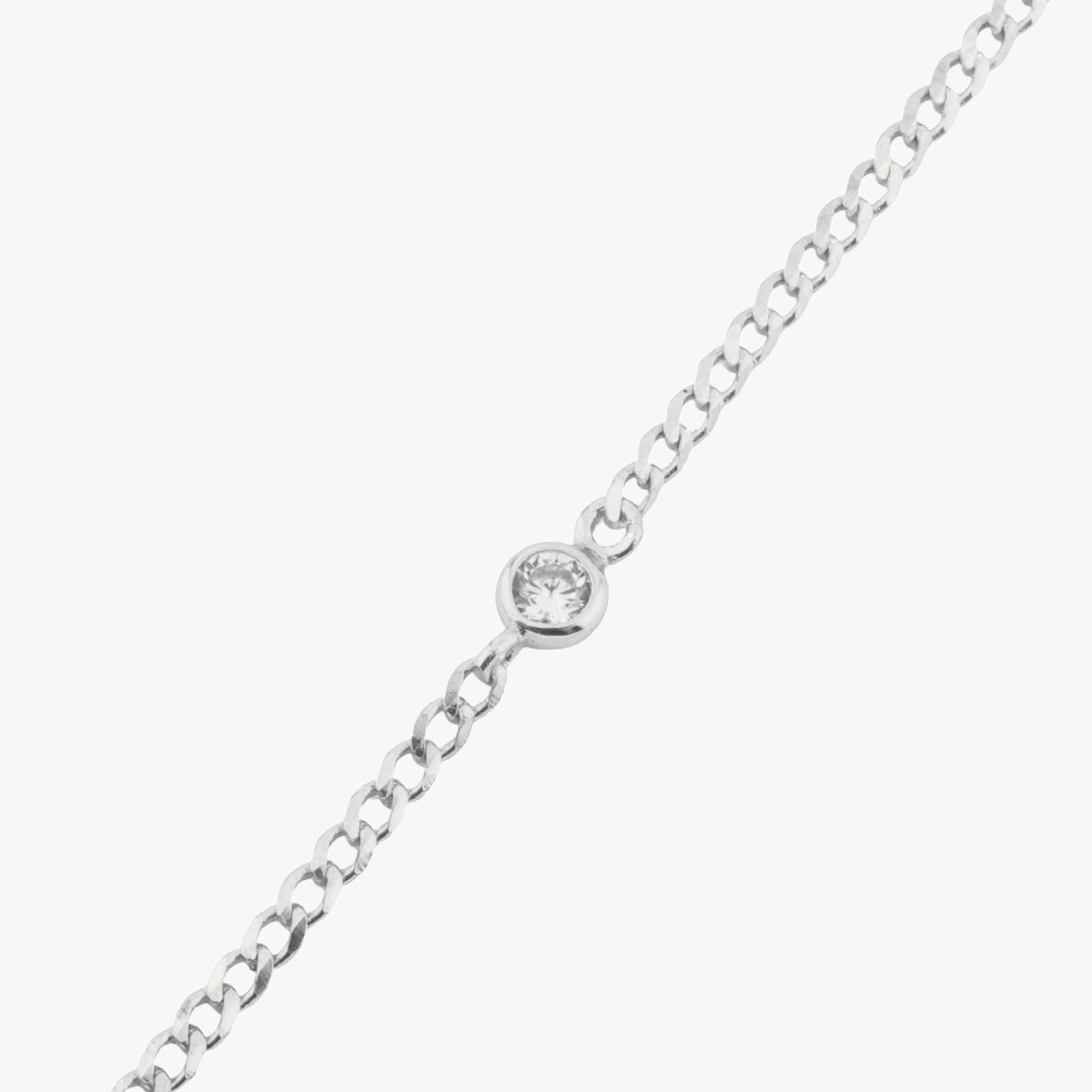 クリスタル チェーン ブレスレット シルバー - MK&T