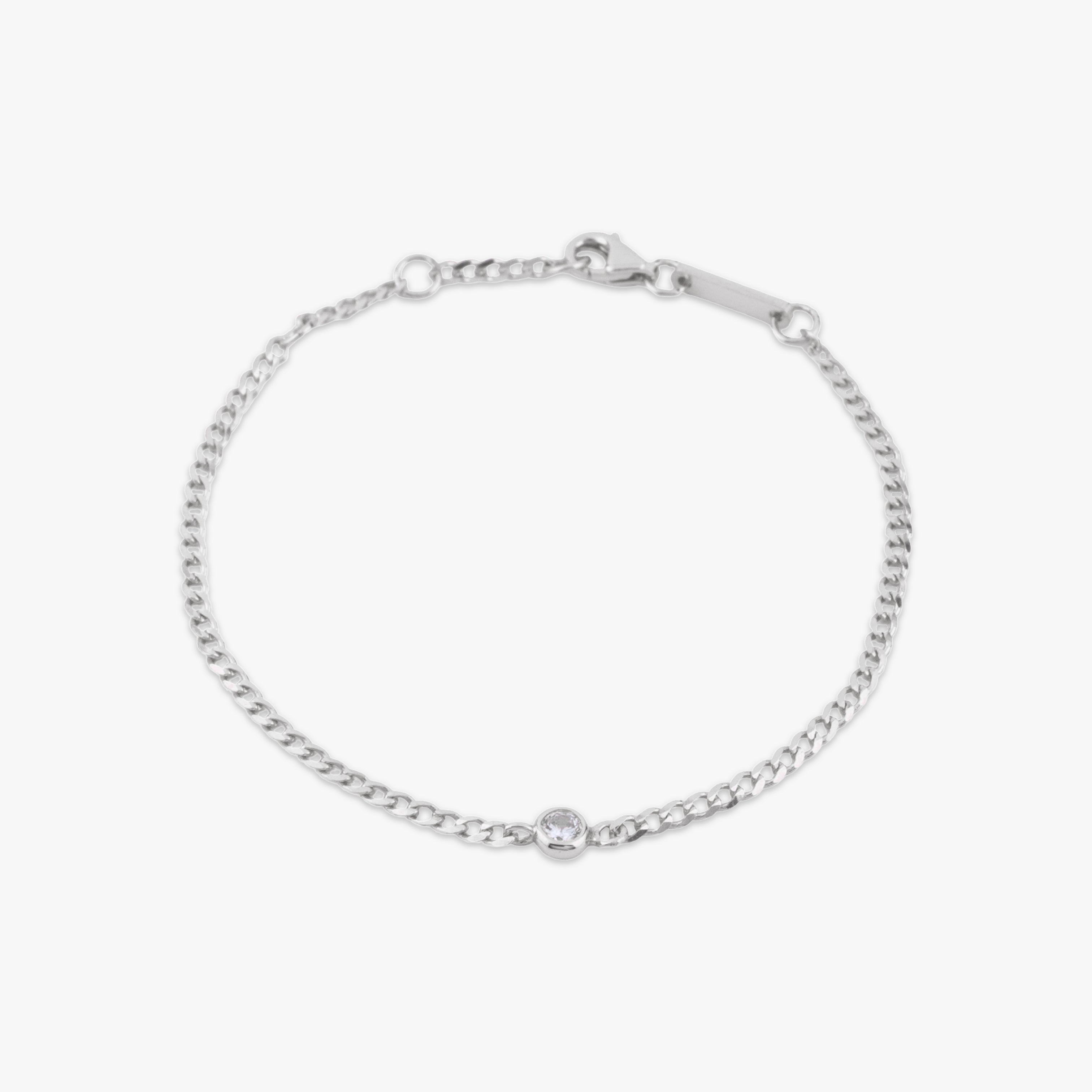 クリスタル チェーン ブレスレット シルバー - MK&T