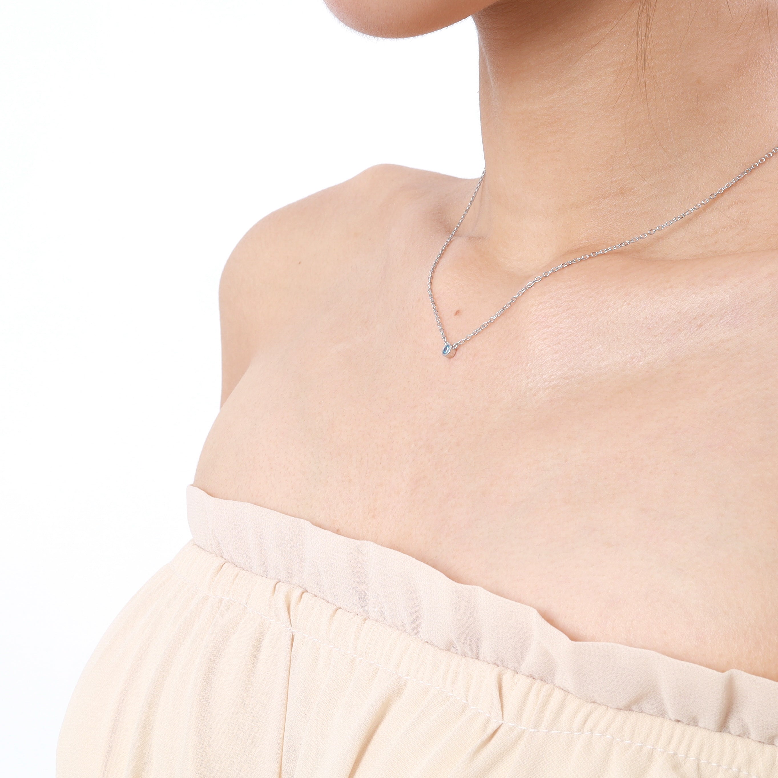 クリスタル プライム ネックレス アクアブルー - MK&T