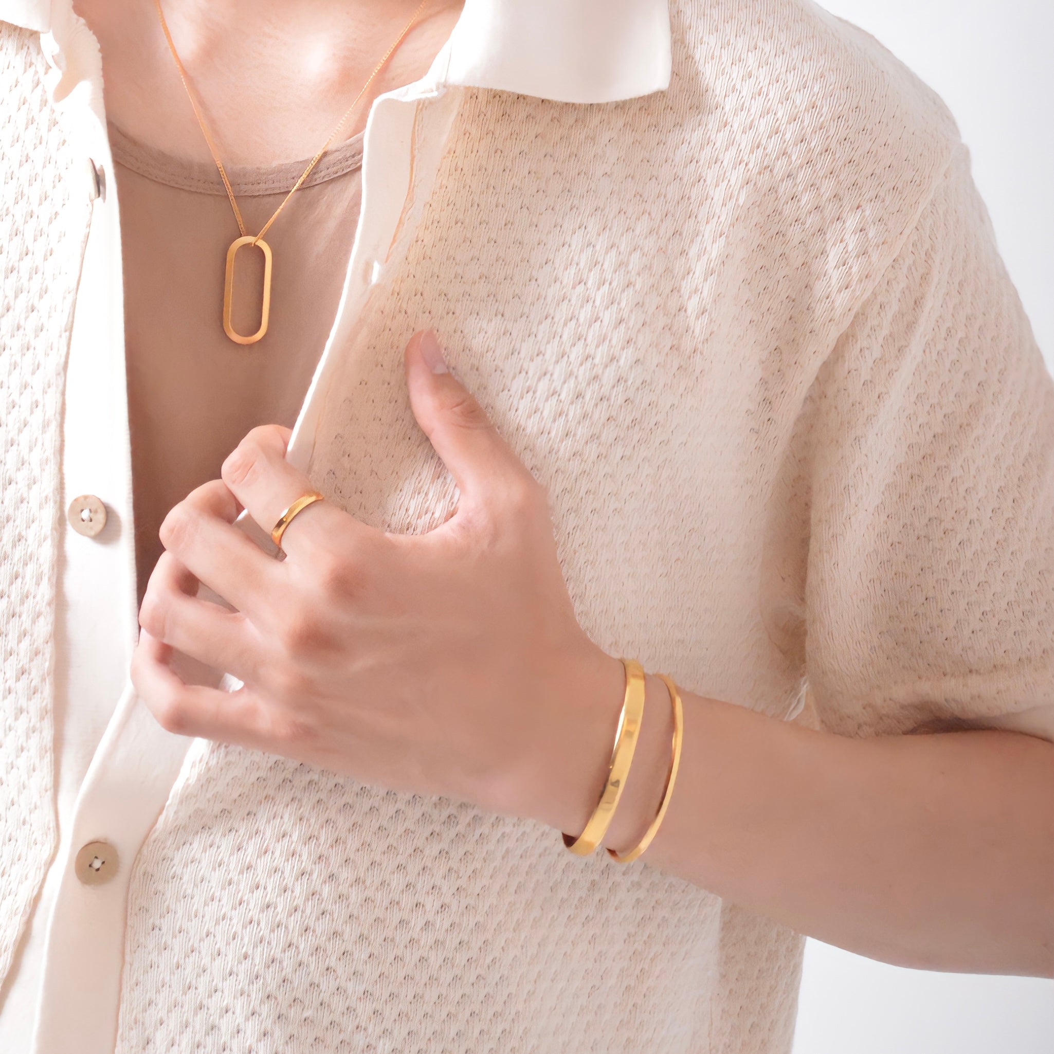 オーセンティック バングル スリム ゴールド - MK&T