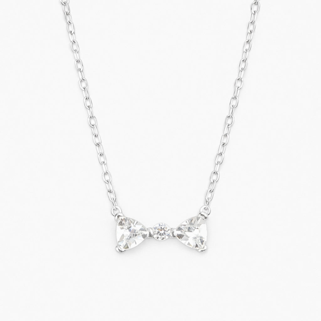 クリスタル ボウ ネックレス