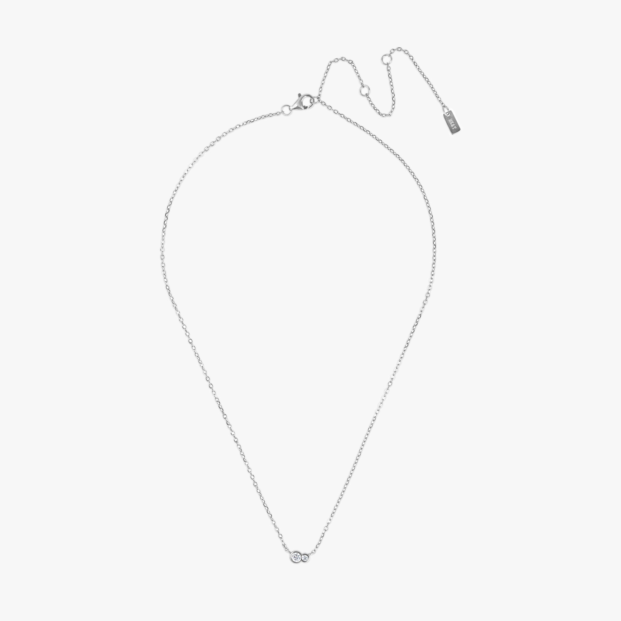 クリスタル デュオ ネックレス シルバー