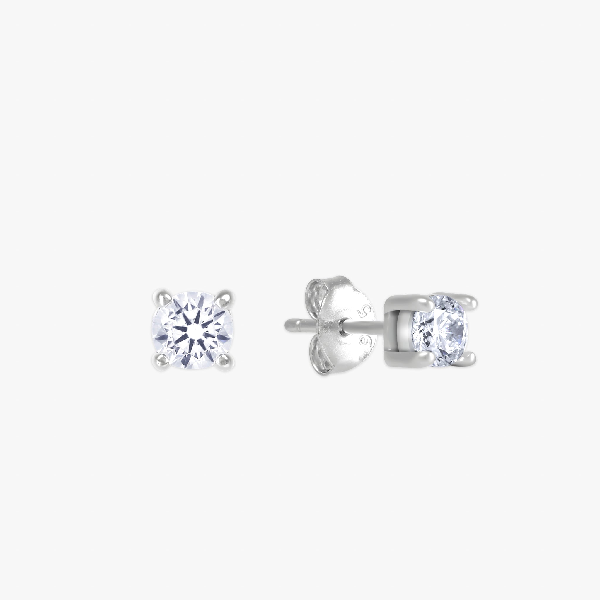 D字型シルバーピアス クリスタル付き クリスタル アイス ピアス シルバー
