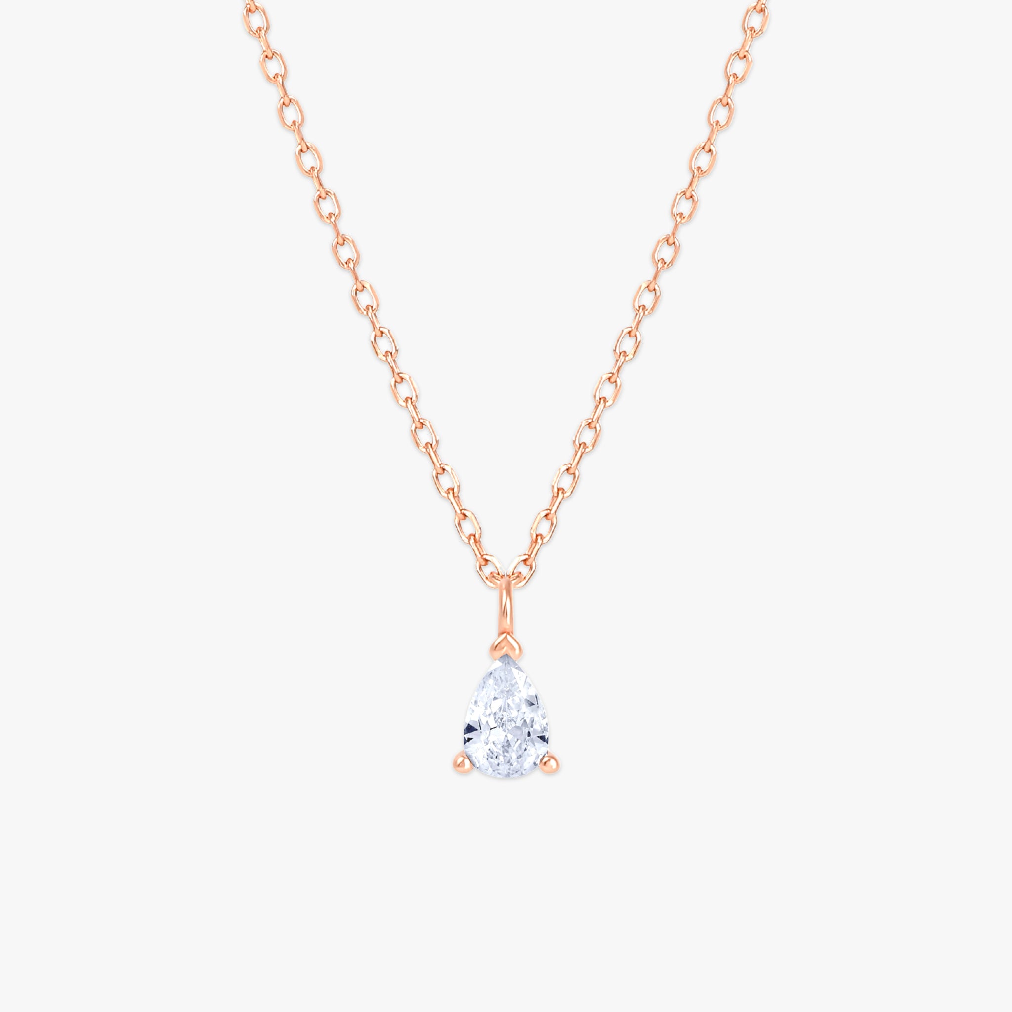 クリスタル ドロップ ネックレス ローズゴールド