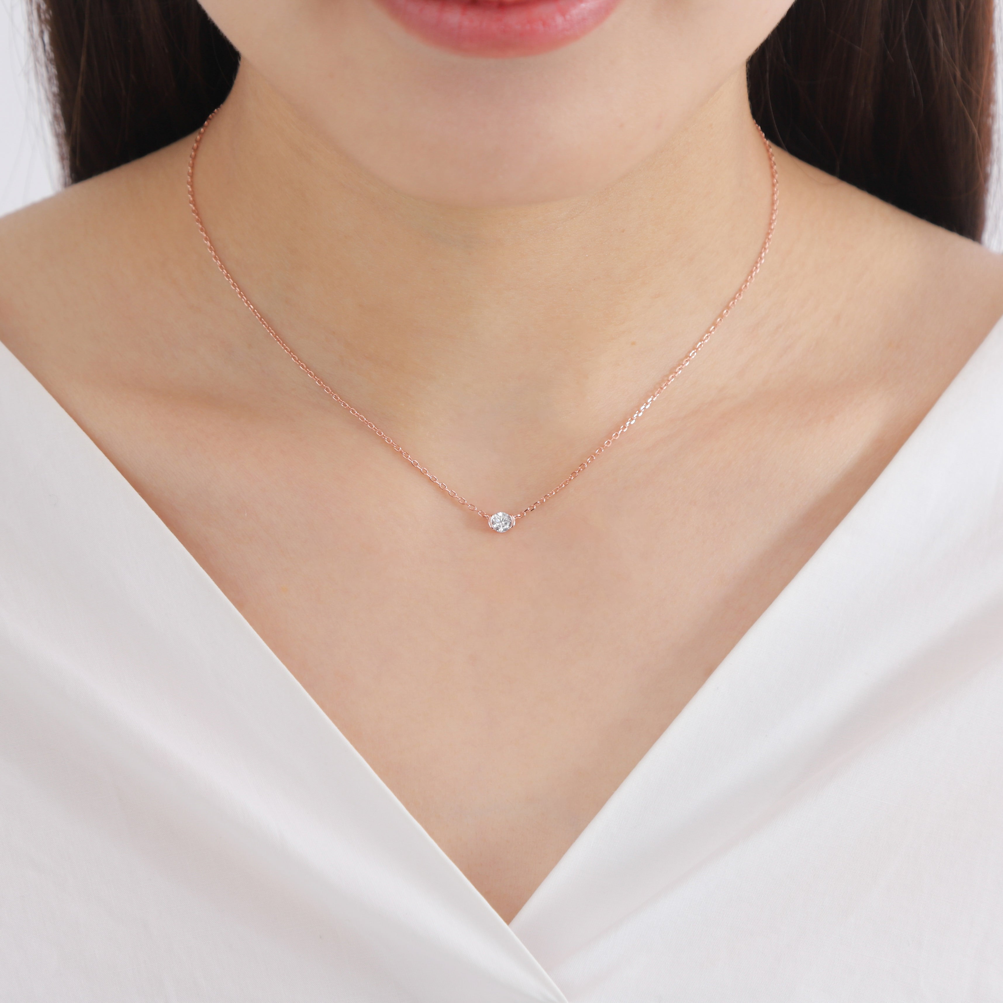 クリスタル ルミア ネックレス ローズゴールド