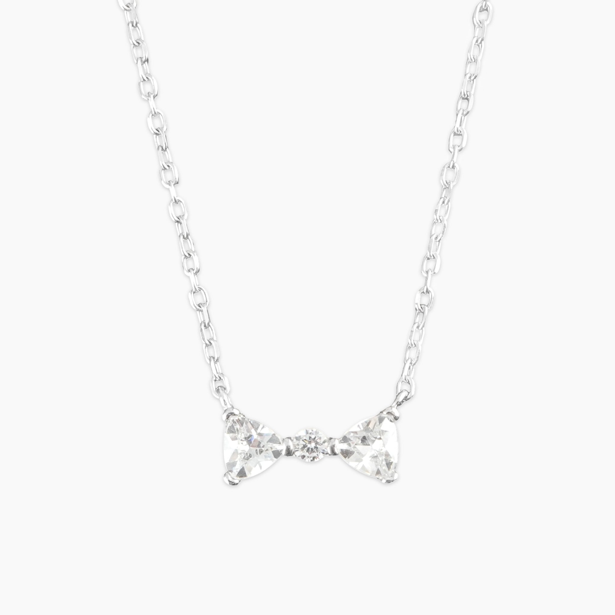 クリスタル ボウ ネックレス