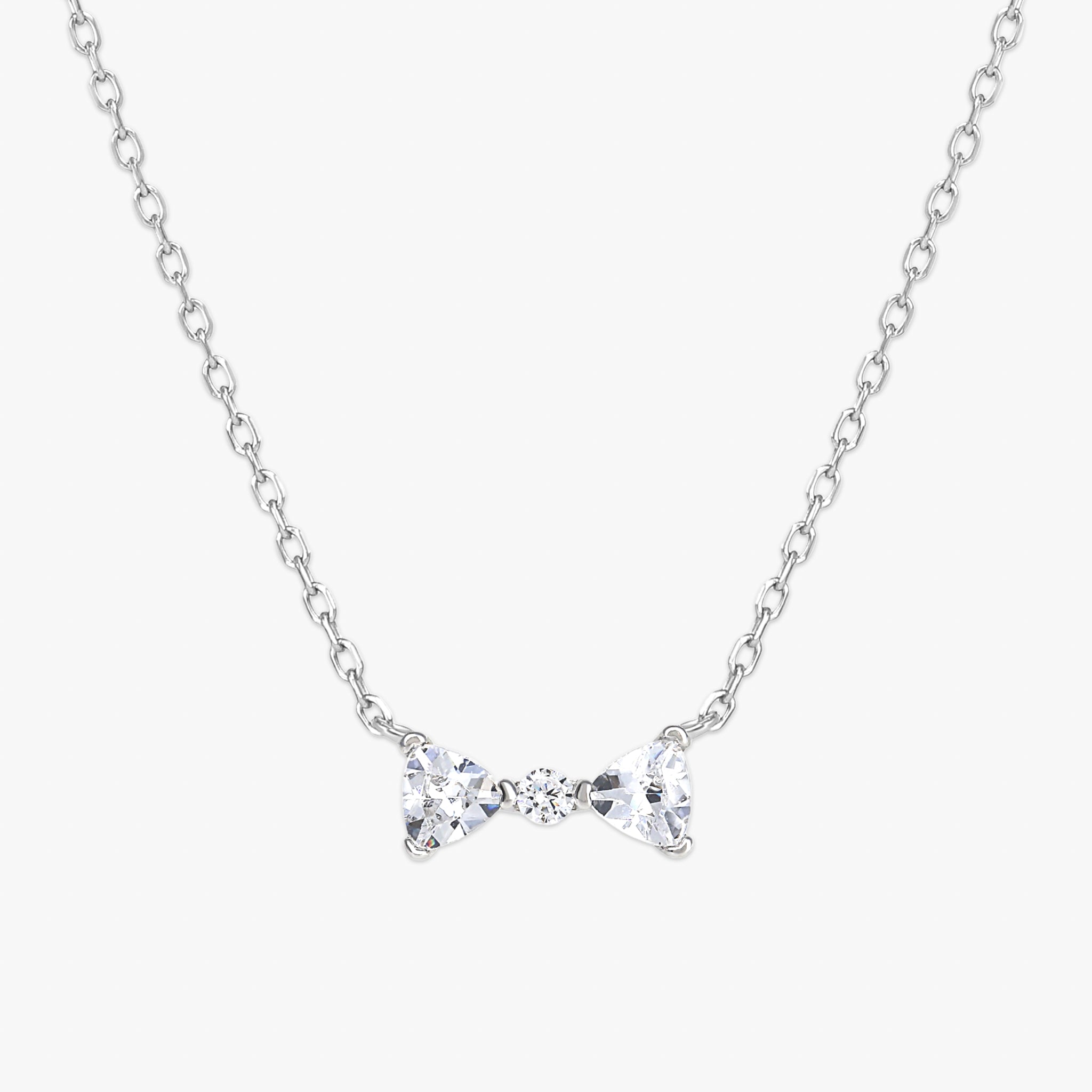 クリスタル ボウ ネックレス