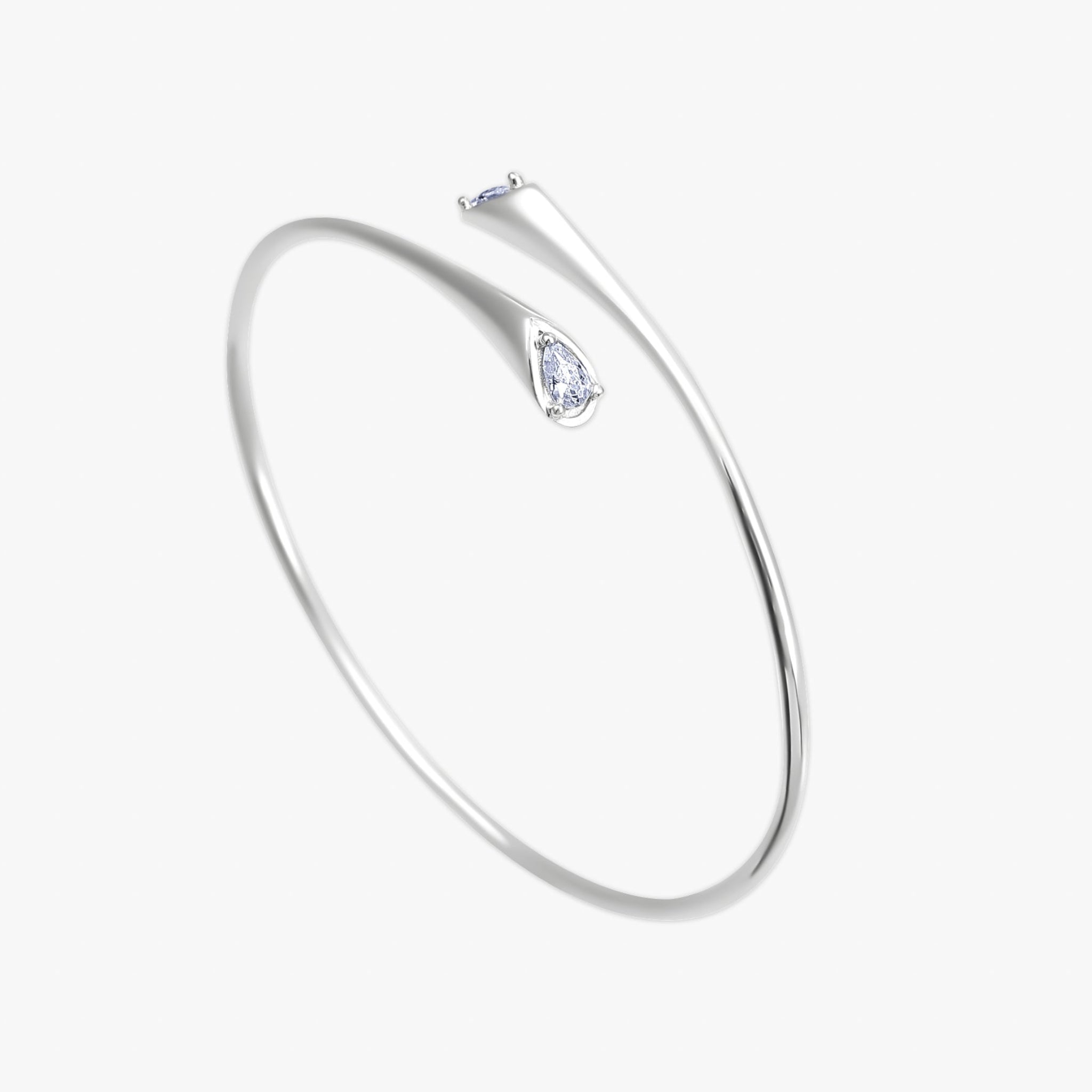 クリスタル ドロップ ブレスレット シルバー