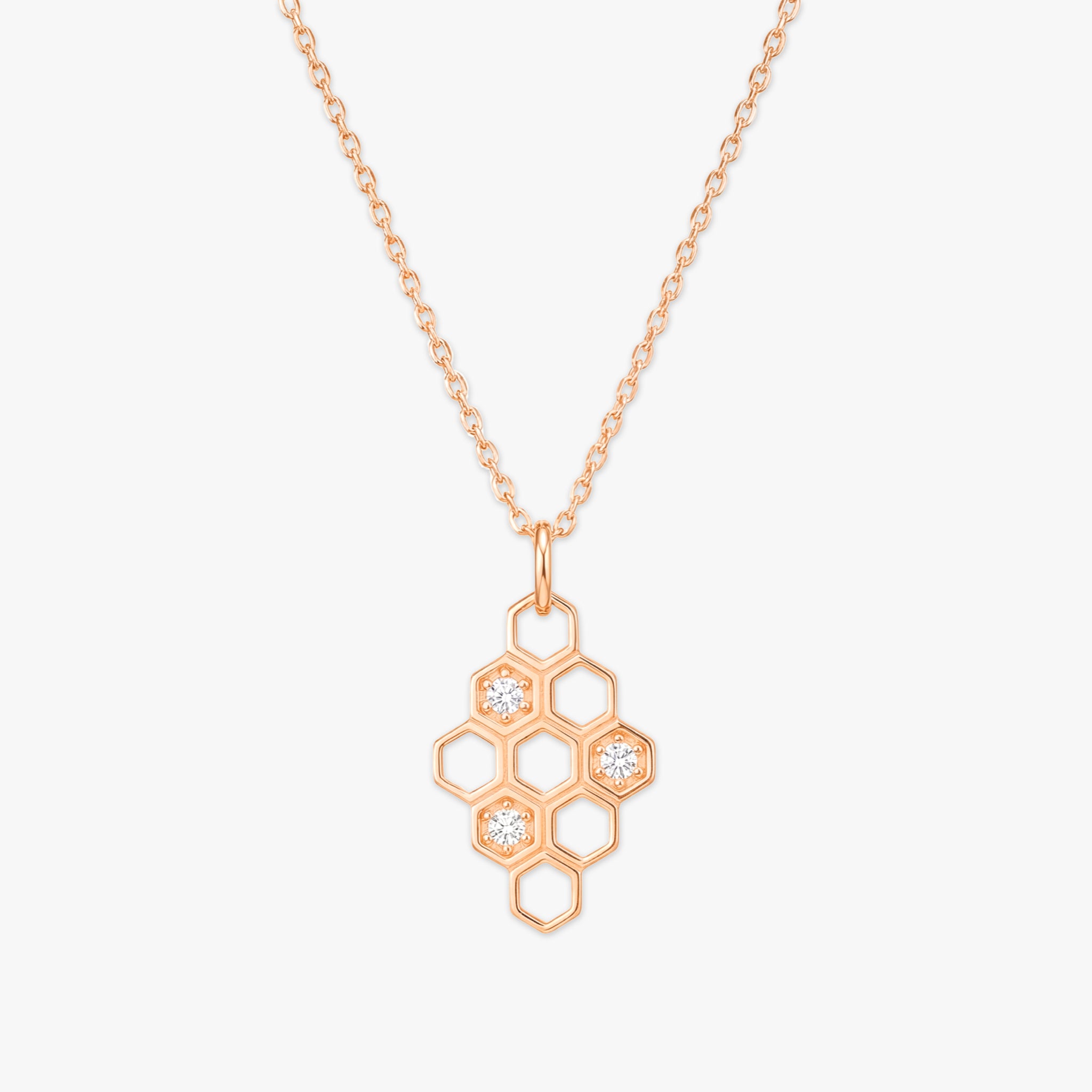 クリスタル ハニー ネックレス ローズゴールド