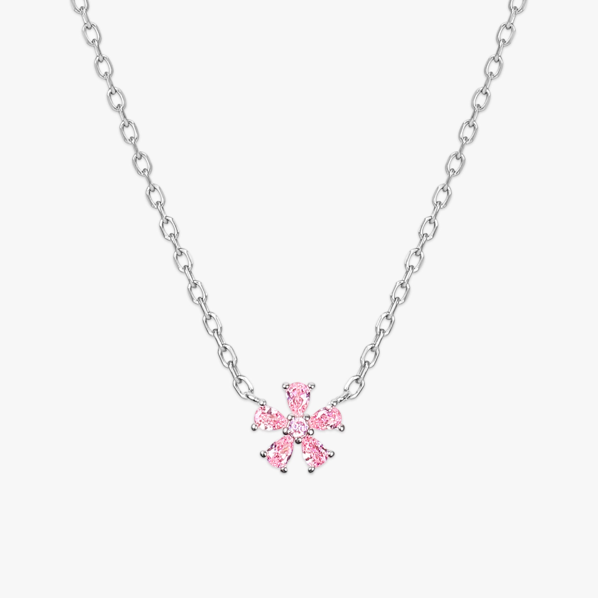 本真珠　クリッカー　ピンク系　クリスタル　ネックレス　花　ジルバー クリスタル フローラ ネックレス ブロッサムピンク