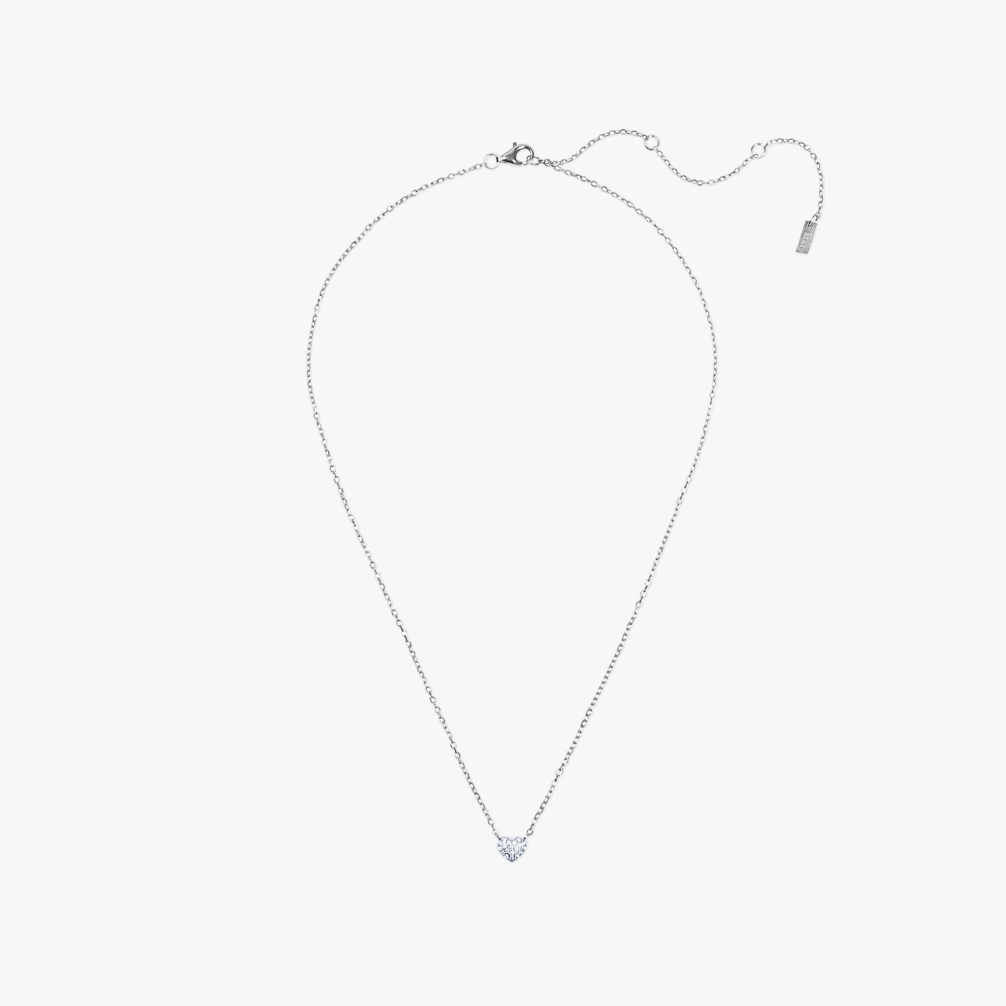クリスタル ハート ネックレス シルバー