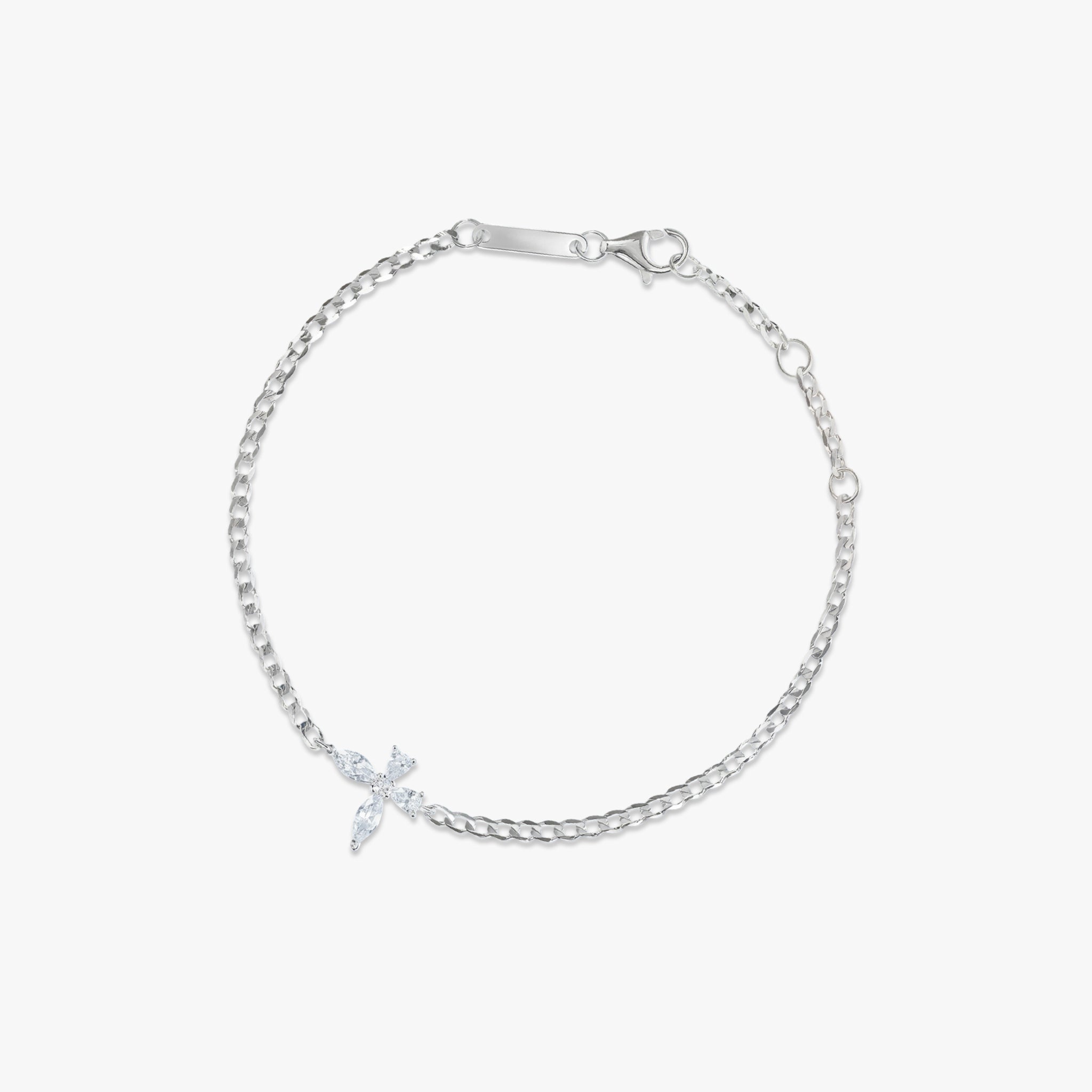 クリスタル バタフライ ブレスレット シルバー